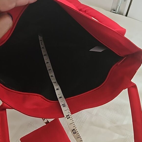 Puerto Vallarta Women's Souvenir Beach Tote With Coin Purse Small Red/ White - Picture 9 of 16